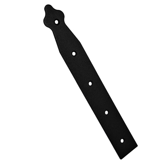 Pack of 1 x 250 mm Dummy Hinge Head, Black Steel, Vintage False Strap Hinge, Weather Resistant, Rust Proof Powder Coating