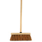 10-Inch Natural Soft Coco Sweeping Broom with Wooden Handle - Eco-Friendly Soft Bristle Sweeping Brush