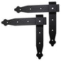 Pack of 2 x Flat Corner L Shape Plate, 200 x 200 mm Black Flat Right Angle Bracket, Decorative, Powder Coated Steel Repair Brace