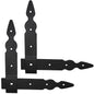 Pack of 2 x Flat Corner L Shape Plate, 200 x 200 mm Black Flat Right Angle Bracket, Powder Coated Steel Repair Brace Support