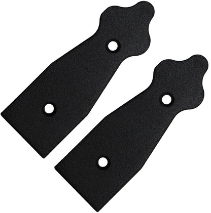 Pack of 2 x 100 mm Dummy Hinge Heads, Black Steel, Vintage False Strap Hinges, Weather Resistant, Rust Proof Powder Coating