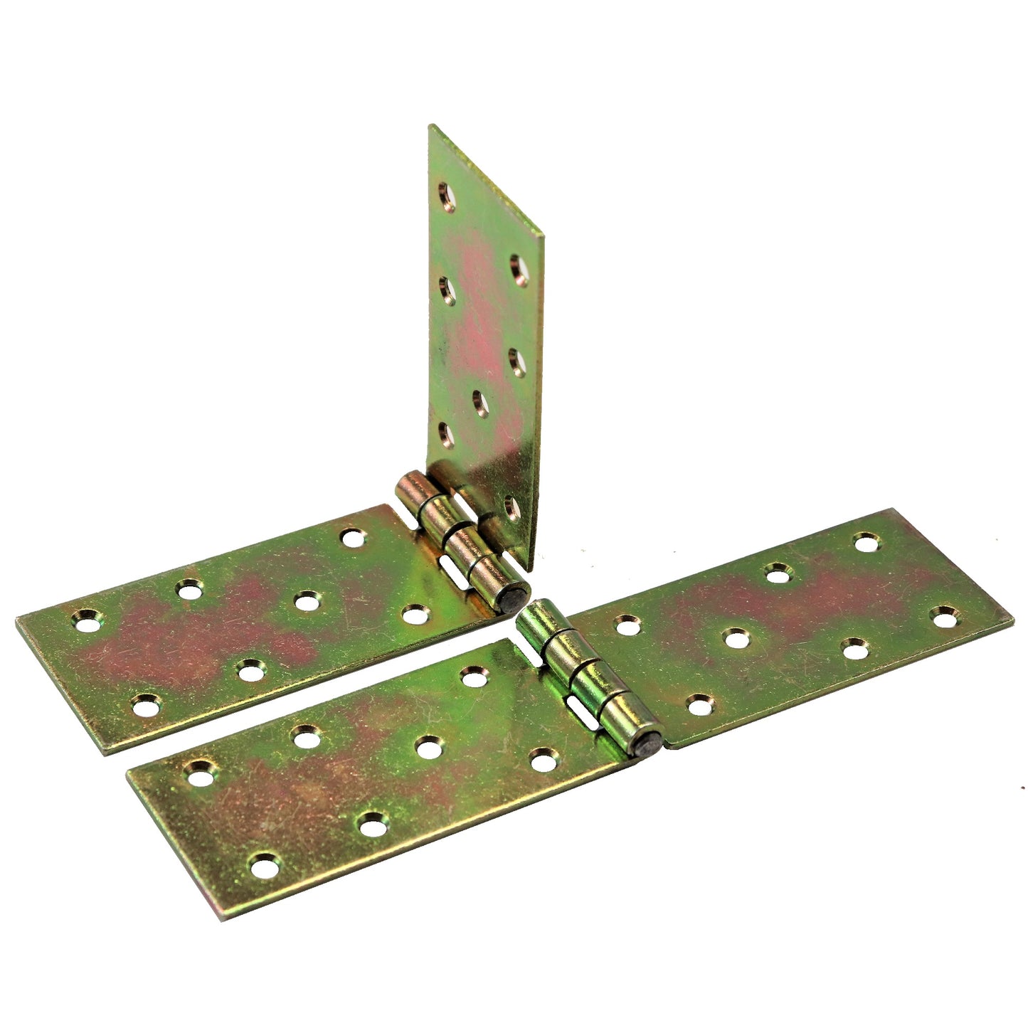 Pack of 2 x 200 mm Backflap Hinge Galvanised, Steel Back Flap Hinges, Weather Resistant, Rust Corrosion Proof, Strap Hinges