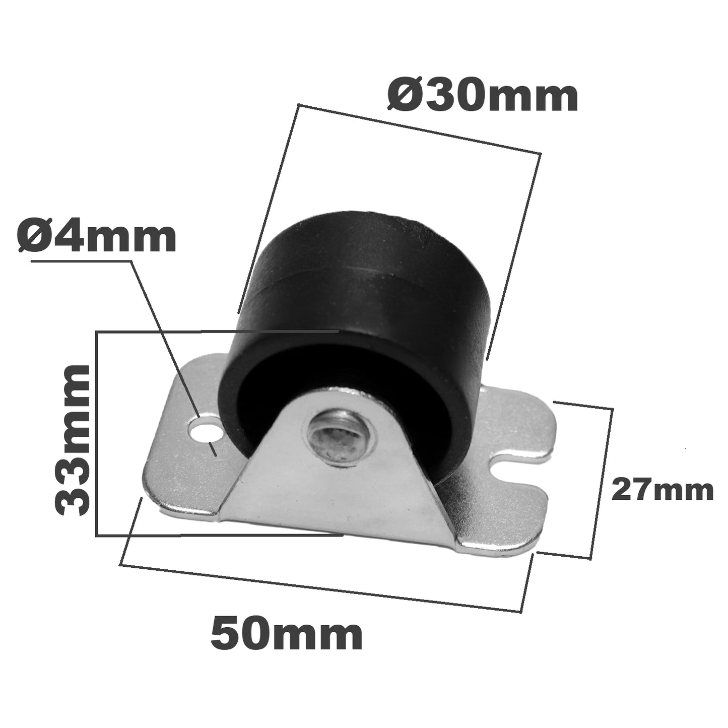 Pack of 5 x Heavy Duty PVC Furniture Castor Wheels 33mm - Durable Furniture Caster Wheels - Easy Install, Carpet-Friendly