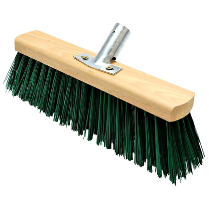 Heavy Duty Garden Broom Head, Outdoor 20" Synthetic Hard Bristle Sweeping Brush for Cleaning Gardens, Yards, Patios (Green)