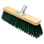 Heavy Duty Garden Broom Head, Outdoor 20" Synthetic Hard Bristle Sweeping Brush for Cleaning Gardens, Yards, Patios (Green)