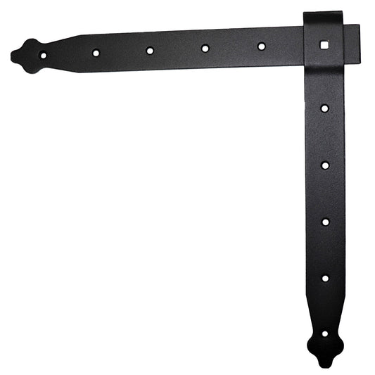 Pack of 1 x Flat Corner L Shape Plate, 300 x 300 mm Black Flat Right Angle Bracket, Decorative, Powder Coated Steel Repair Brace
