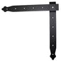 Pack of 1 x Flat Corner L Shape Plate, 300 x 300 mm Black Flat Right Angle Bracket, Decorative, Powder Coated Steel Repair Brace
