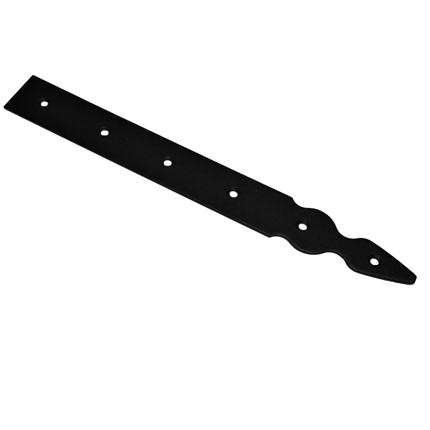 Pack of 1 x 300 mm Dummy Hinge Head, Vintage False Strap Hinge, Black Steel, Weather Resistant, Rust Proof Powder Coating