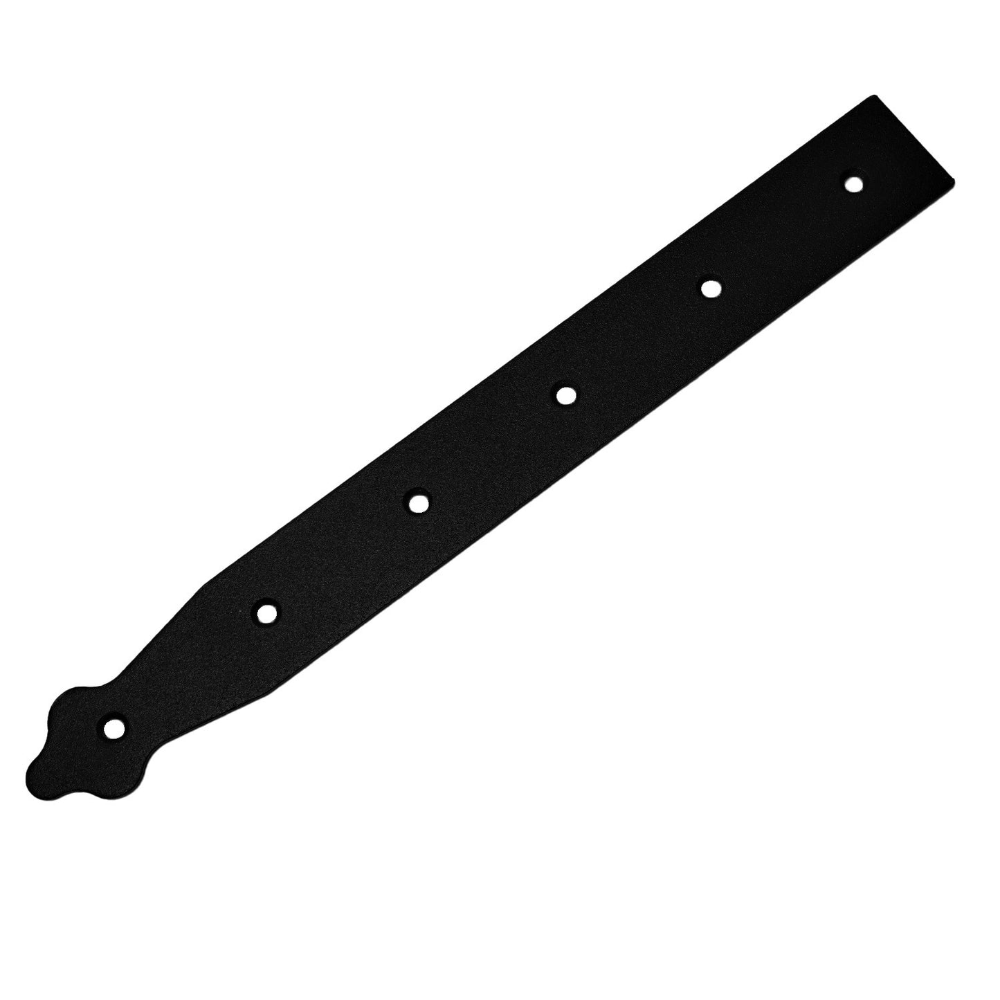 Pack of 1 x 300 mm Dummy Hinge Head, Black Steel, Vintage False Strap Hinge, Weather Resistant, Rust Proof Powder Coating
