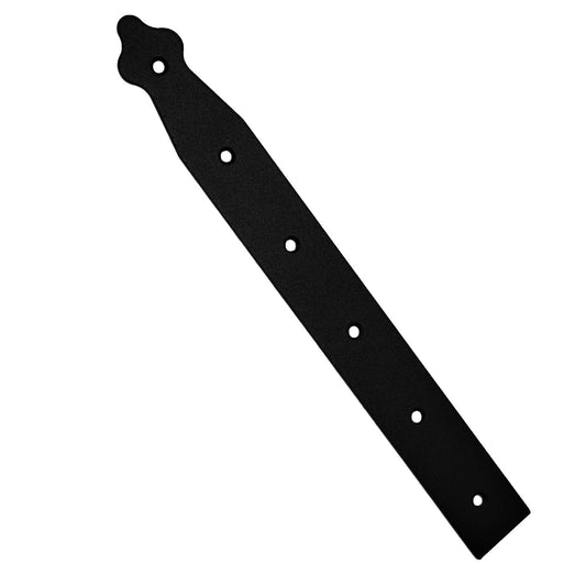 Pack of 1 x 300 mm Dummy Hinge Head, Black Steel, Vintage False Strap Hinge, Weather Resistant, Rust Proof Powder Coating