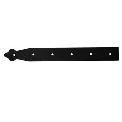 Pack of 1 x 300 mm Dummy Hinge Head, Black Steel, Vintage False Strap Hinge, Weather Resistant, Rust Proof Powder Coating
