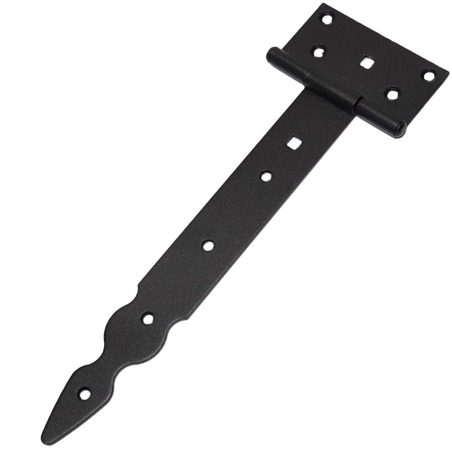 Pack of 1 x 250 mm T-Hinge Black, Steel Tee Hinges, Weather Resistant, Rust Proof Powder Coating, T Strap Hingess