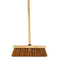 12-Inch Natural Soft Coco Sweeping Broom with Wooden Handle - Eco-Friendly Soft Bristle Sweeping Brush