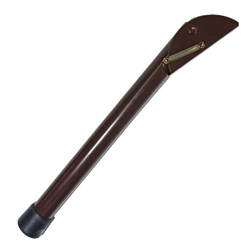 20 cm / 8 in Brown Kick Down Door Stop - Keep The Door Stay Open for Gate, Home, Office - Metal Door Stopper with Rubber Bumper