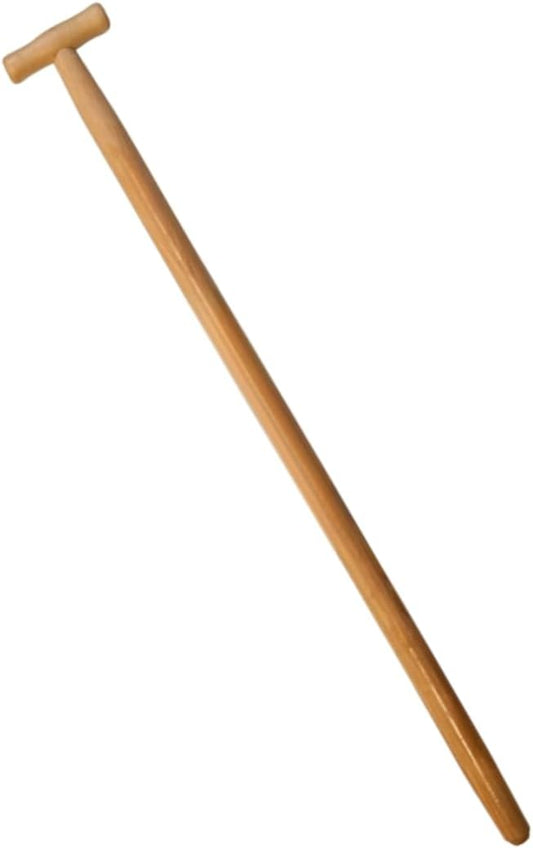 Premium Lacquered Shovel Handle - 100 cm / 39 inch Beechwood Shaft with Ergonomic T-Handle, Varnished for Moisture Protection