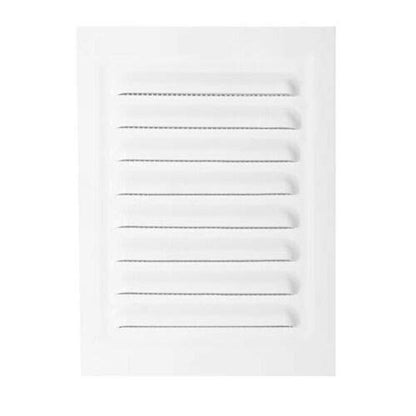 100 mm x 140 mm White Metal Air Vent Grille with Fly Screen Ventilation Duct Cover with Flange