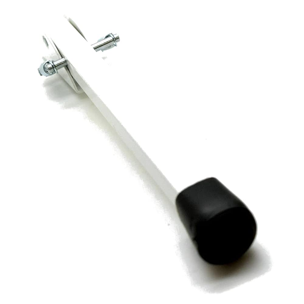 20 cm / 8 in White Kick Down Door Stop - Keep The Door Stay Open for Gate, Home, Office - Metal Door Stopper with Rubber Bumper