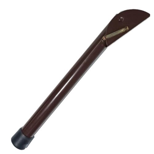 50 cm / 20 in Brown Kick Down Door Stop - Keep The Door Stay Open for Gate, Home, Office - Metal Door Stopper with Rubber Bumper