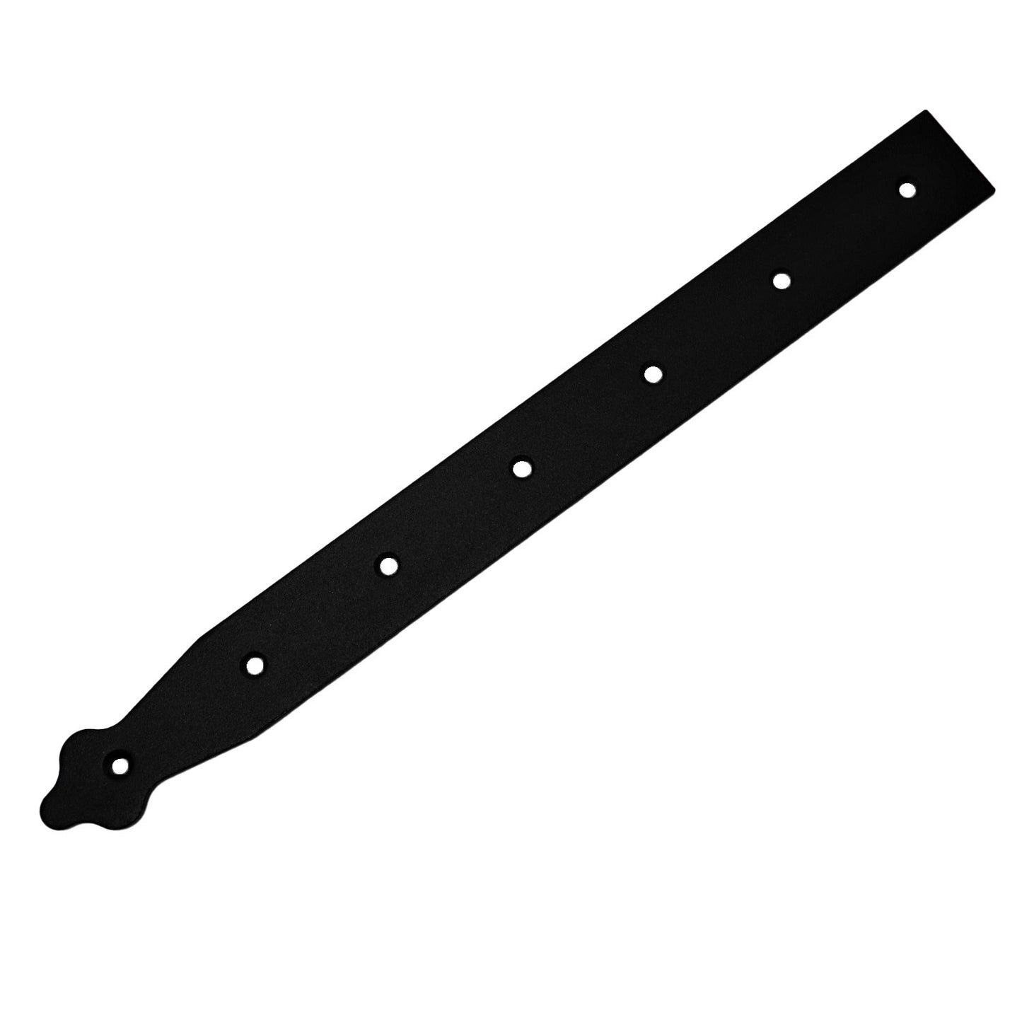 Pack of 1 x 350 mm Dummy Hinge Head, Black Steel, Vintage False Strap Hinge, Weather Resistant, Rust Proof Powder Coating