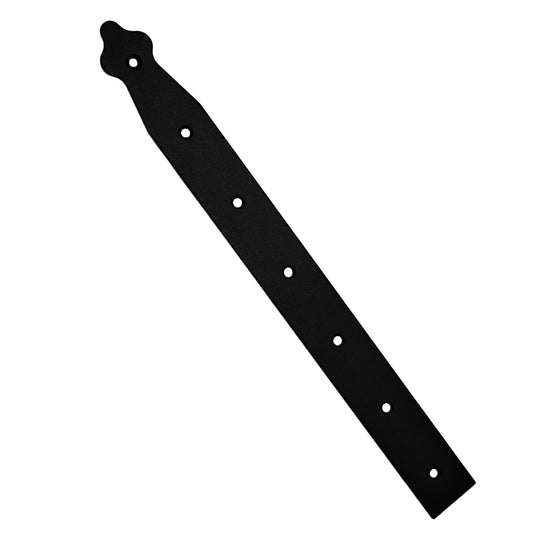 Pack of 1 x 350 mm Dummy Hinge Head, Black Steel, Vintage False Strap Hinge, Weather Resistant, Rust Proof Powder Coating