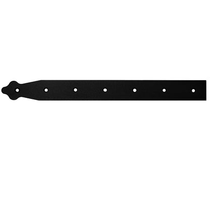 Pack of 1 x 350 mm Dummy Hinge Head, Black Steel, Vintage False Strap Hinge, Weather Resistant, Rust Proof Powder Coating