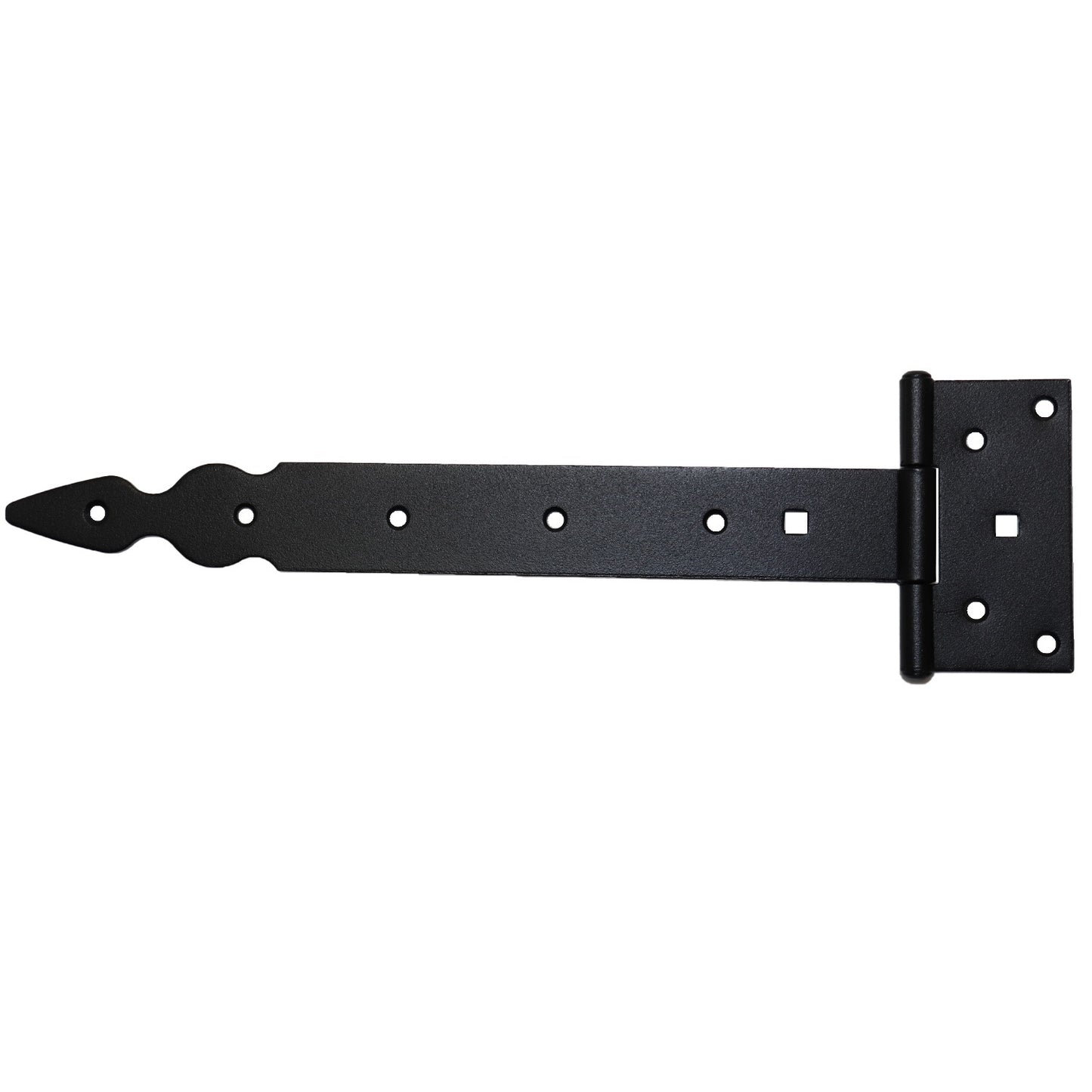 Pack of 1 x 300 mm T-Hinge Black, Steel Tee Hinges, Weather Resistant, Rust Proof Powder Coating, T Strap Hingess