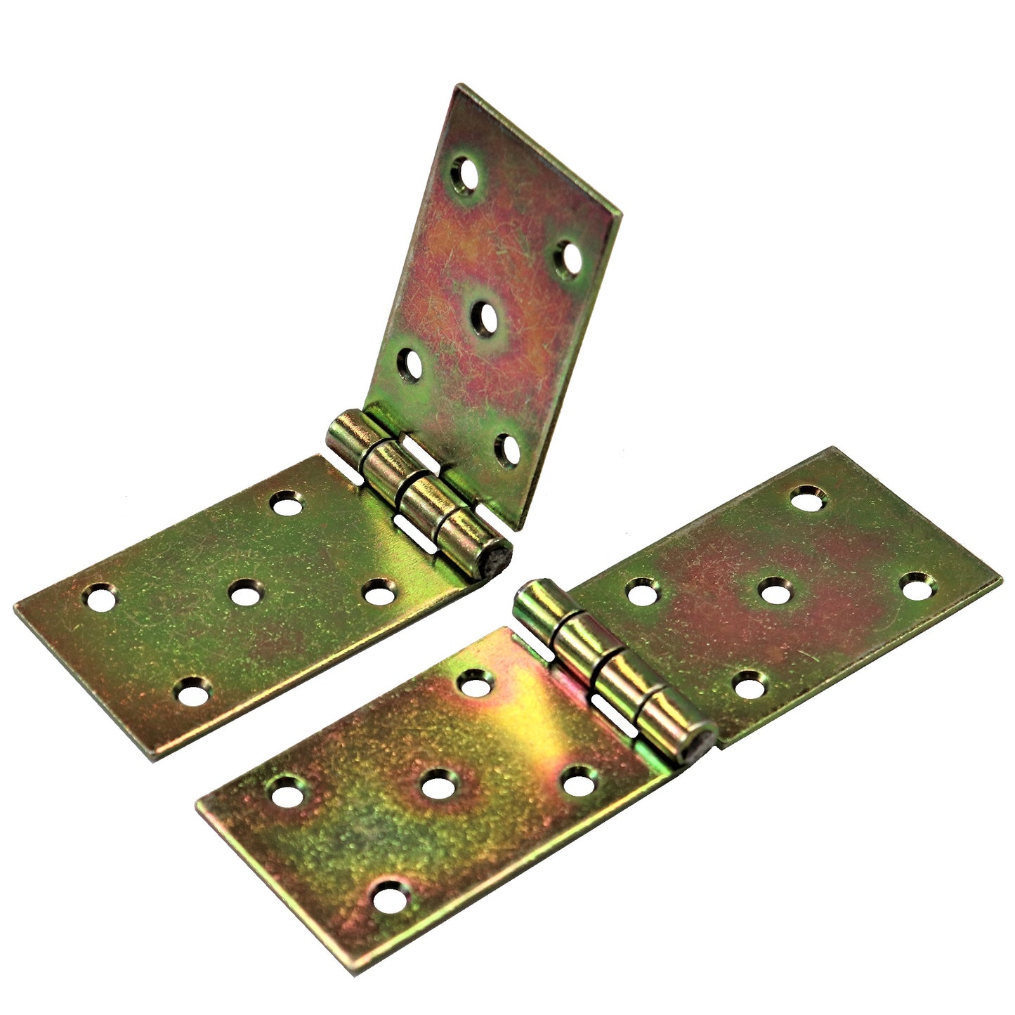 Pack of 2 x 150 mm Backflap Hinge Galvanised, Steel Back Flap Hinges, Weather Resistant, Rust Corrosion Proof, Strap Hinges