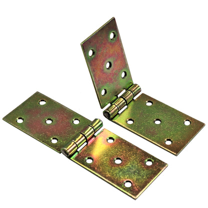 Pack of 2 x 150 mm Backflap Hinge Galvanised, Steel Back Flap Hinges, Weather Resistant, Rust Corrosion Proof, Strap Hinges