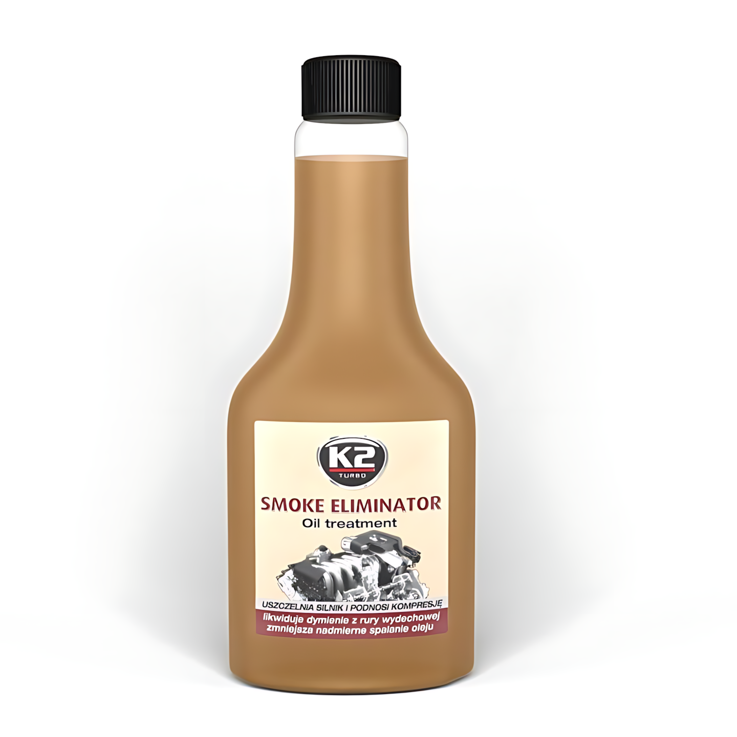 K2 Smoke Eliminator 355ml Oil Additive - Engine Smoke Reducer Treatment for Petrol, Diesel, LPG