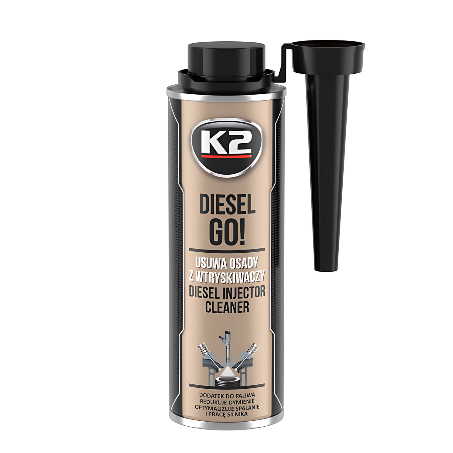 K2 Diesel Go 250ml Diesel Injector Cleaner - Fuel Additive for Common Rail, DPF and FAP Systems, High Pressure Injectors