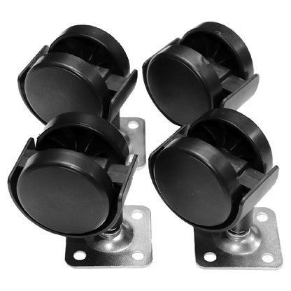 Pack of 4 x PVC Swivel Furniture Castors Wheels - 50 mm Universal Casters Wheels - Non-Marking, Silent