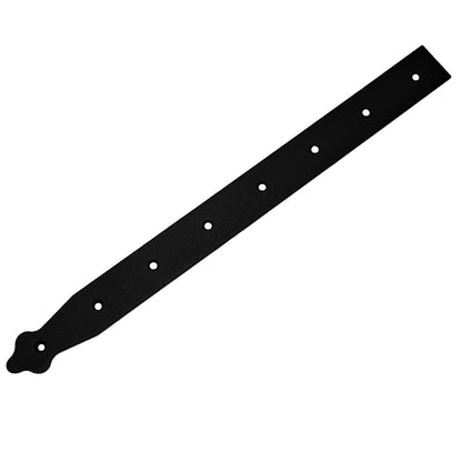Pack of 1 x 400 mm Dummy Hinge Head, Black Steel, Vintage False Strap Hinge, Weather Resistant, Rust Proof Powder Coating