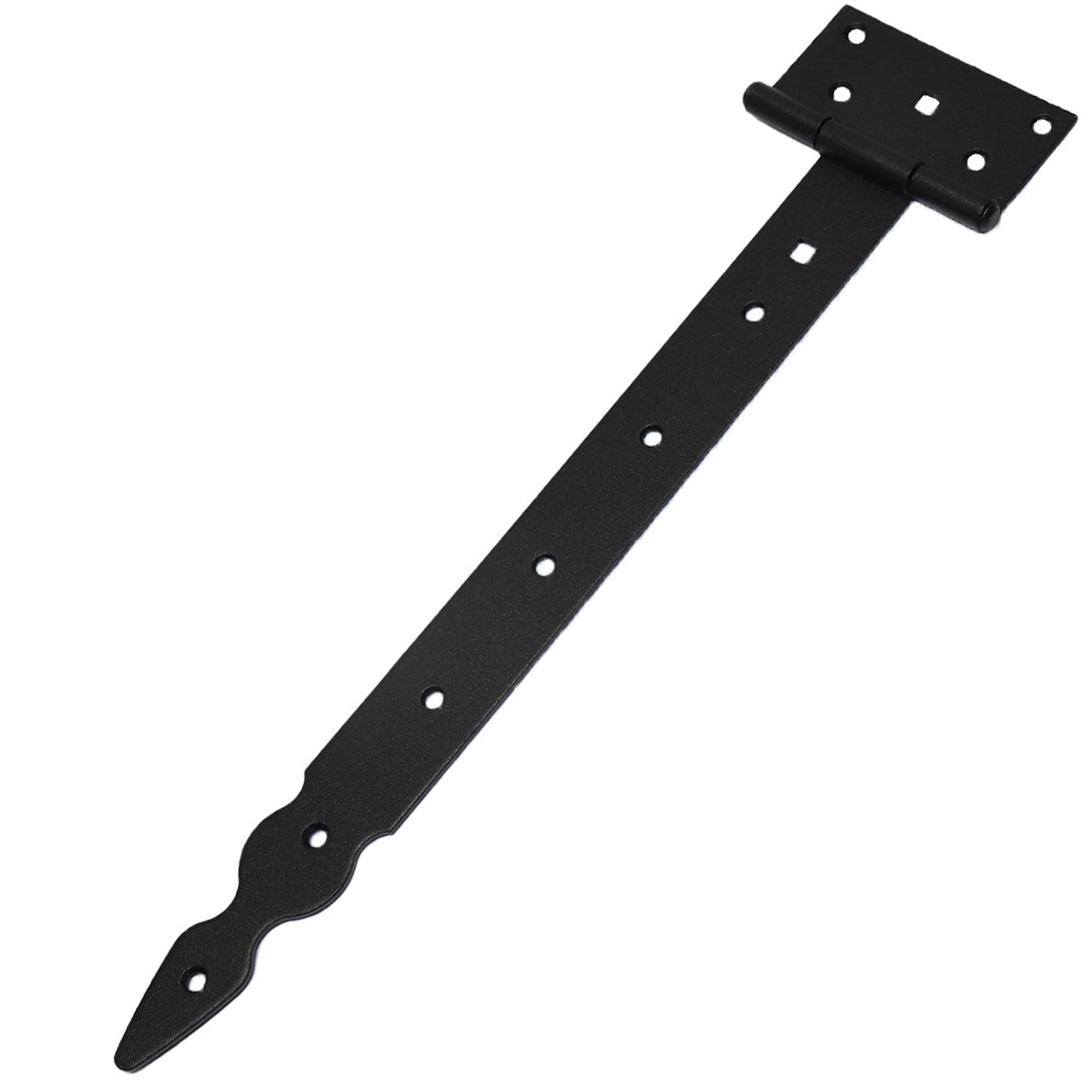 Pack of 10 x 350 mm T-Hinge Black, Steel Tee Hinges, Weather Resistant, Rust Proof Powder Coating, T Strap Hinges