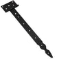 Pack of 1 x 350 mm T-Hinge Black, Steel Tee Hinges, Weather Resistant, Rust Proof Powder Coating, T Strap Hingess