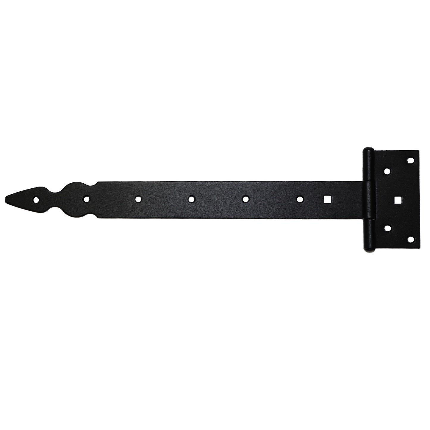 Pack of 10 x 350 mm T-Hinge Black, Steel Tee Hinges, Weather Resistant, Rust Proof Powder Coating, T Strap Hinges