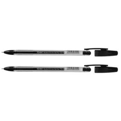 Ballpoint Pens, Gel Ink Ballpoint Pens, Smudge Free, Extra Fine Point 0.5 mm, Ideal for School, Office (Black, 2 Pens)