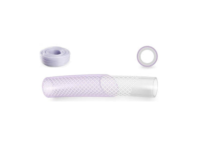 2 m of 19 mm ID PVC Tube Clear Reinforced Braided Plastic Hose / Pipe - Food Grade - Fish Pond Car