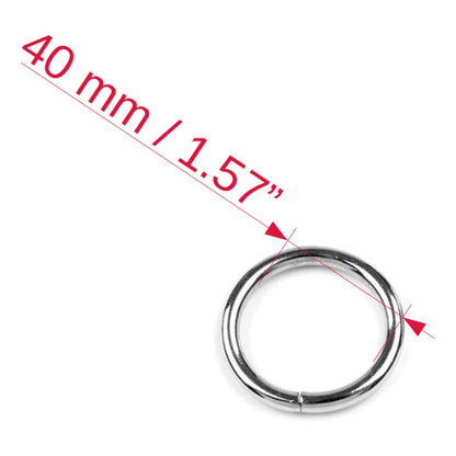 6 Pcs Buckles Set for 40 mm / 1.57" Webbing Strap, 6 x O Rings, Metal, Silver, Bag Making, Accessories, Straps, DIY, Crafts