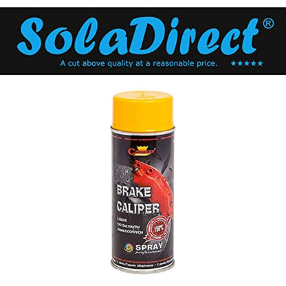 400 mL Yellow Brake Caliper Spray Paint - High Temperature Coating up to 150°C for Calipers & Brake Drums - Helps Protect from Corrosion and Chemicals, Abrasion Resistant Finish for Car, Motorbike