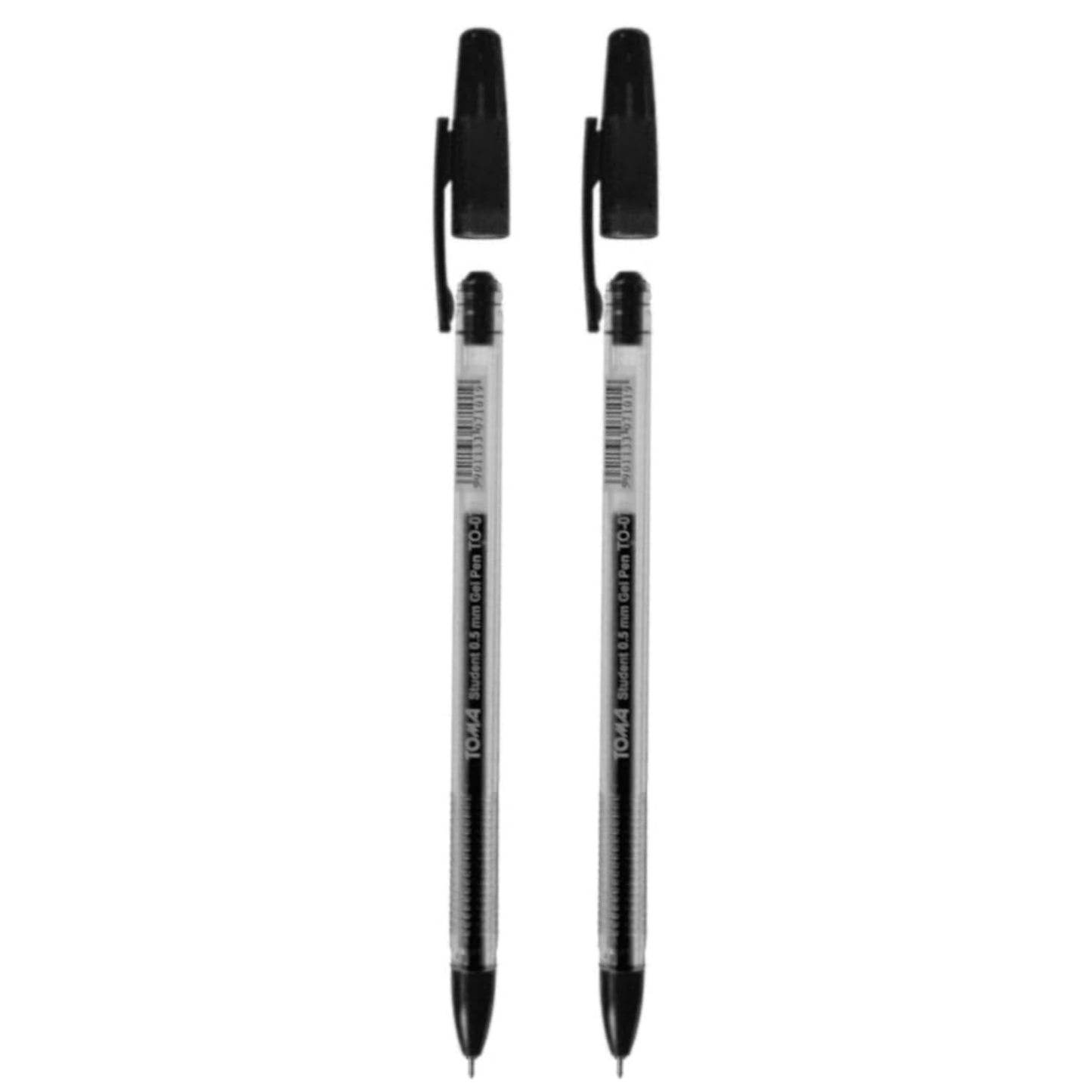 Ballpoint Pens, Gel Ink Ballpoint Pens, Smudge Free, Extra Fine Point 0.5 mm, Ideal for School, Office (Black, 2 Pens)