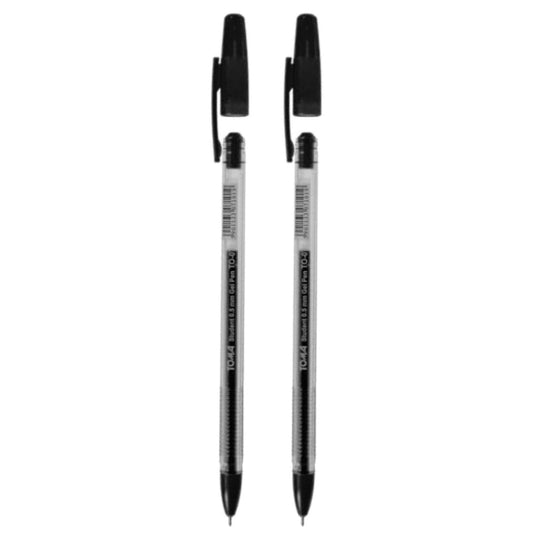 Ballpoint Pens, Gel Ink Ballpoint Pens, Smudge Free, Extra Fine Point 0.5 mm, Ideal for School, Office (Black, 2 Pens)