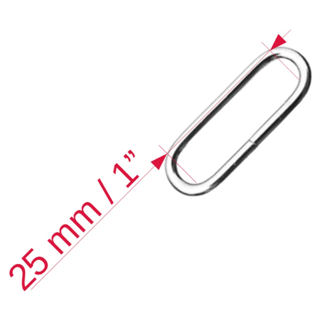 30 Pcs Buckles Set for 25 mm / 1" Webbing Strap, 30 x Oval Loops, Metal, Silver, Bag Making, Accessories, Straps, DIY, Crafts