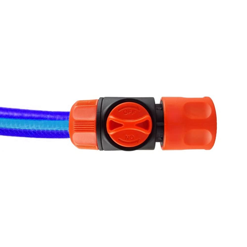 Female In-Line Hose Connector with Built-in Valve for Join Garden Hose Pipe Tube Male and Female Connector Extender (Pack of 2)