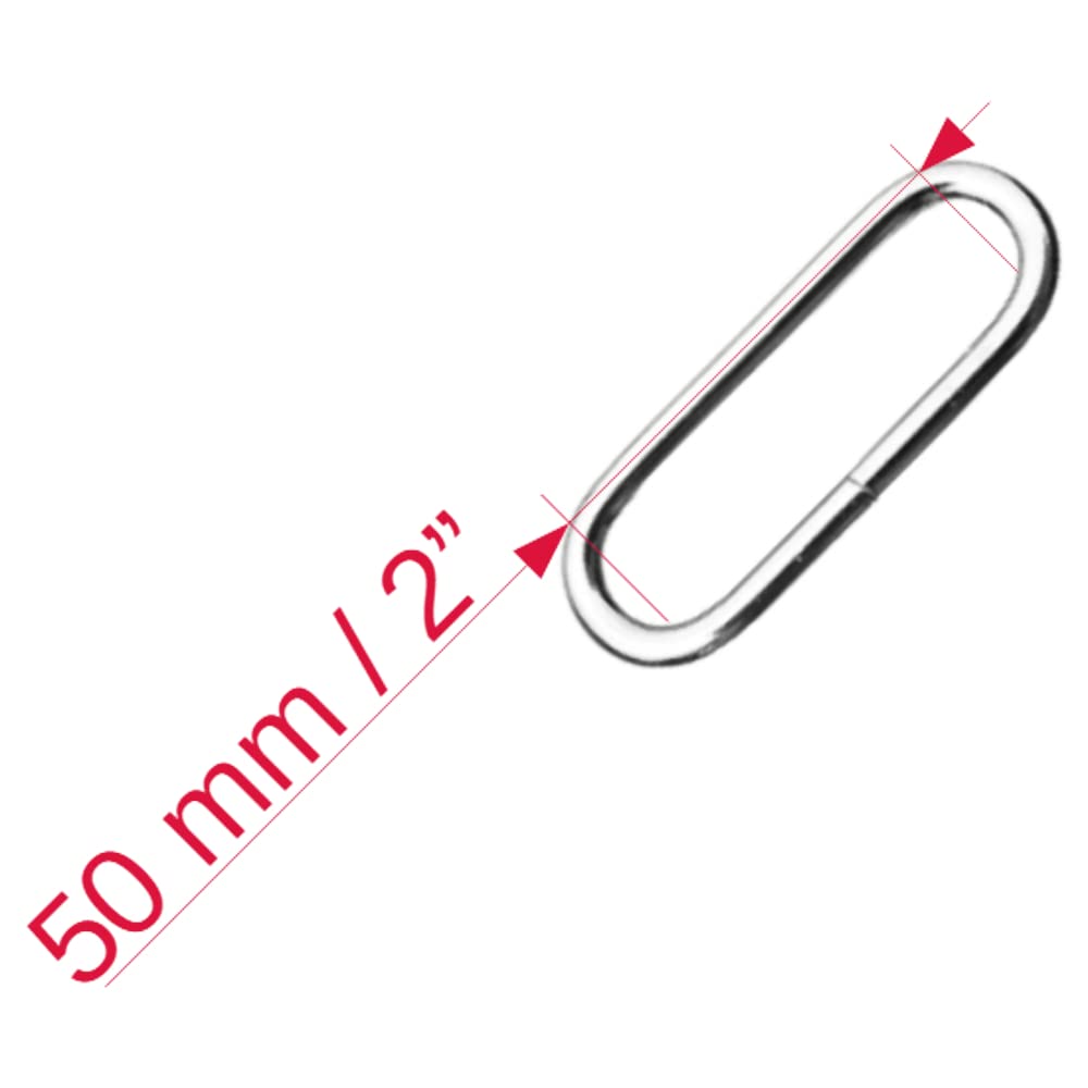 30 Pcs Buckles Set for 50 mm / 2" Webbing Strap, 30 x Oval Loops, Metal, Silver, Bag Making, Accessories, Straps, DIY, Crafts