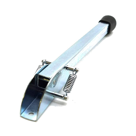25 cm / 10 in Silver Kick Down Door Stop - Keep The Door Stay Open for Gate, Home, Office - Metal Door Stopper with Rubber Bumper