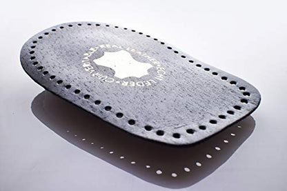 Black Leather Heel Support for Short Leg Length Discrepancies Achilles Tendonitis Hip Replacement Pain Orthotic Lift Pad (7-10)