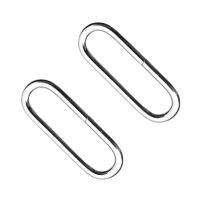 100 x 20 mm Oval Loops Buckles for Webbing Strap, Metal, Silver
