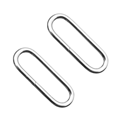 100 x 20 mm Oval Loops Buckles for Webbing Strap, Metal, Silver