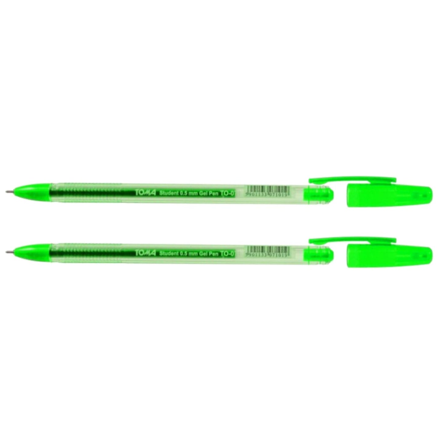 Ballpoint Pens, Gel Ink Ballpoint Pens, Smudge Free, Extra Fine Point 0.5 mm, Ideal for School, Office (Green, 2 Pens)