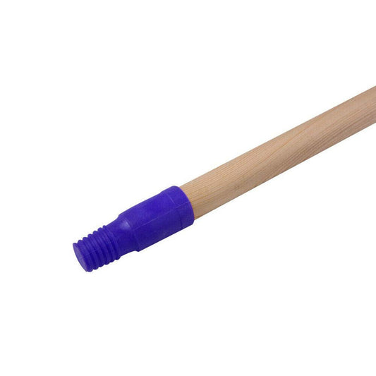 120 cm / 4 ft Wooden Broom Handle Brush Flower Support Flag Pole with PVC Ending (Pack of 1)